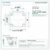 Top plate bolt pattern drawing, ["4\" x 4-1/2\""] plate, slotted bolt holes