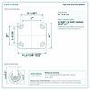 Top plate bolt pattern drawing, ["4\" x 4-1/2\""] plate, slotted bolt holes
