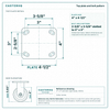 Top plate bolt pattern drawing, ["4\" x 4-1/2\""] plate, slotted bolt holes