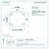 Top plate bolt pattern drawing, ["4\" x 4-1/2\""] plate, slotted bolt holes