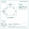 Top plate bolt pattern drawing, ["4\" x 4-1/2\""] plate, slotted bolt holes