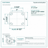Top plate bolt pattern drawing, ["4\" x 4-1/2\""] plate, slotted bolt holes
