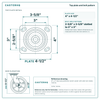 Top plate bolt pattern drawing, 4 x 4-1/2 in plate, slotted bolt holes