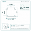 Top plate bolt pattern drawing, ["4\" x 4-1/2\""] plate, slotted bolt holes
