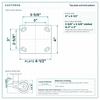 Top plate bolt pattern drawing, ["4\" x 4-1/2\""] plate, slotted bolt holes