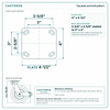 Top plate bolt pattern drawing, ["4\" x 4-1/2\""] plate, slotted bolt holes