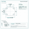 Top plate bolt pattern drawing, ["4\" x 4-1/2\""] plate, slotted bolt holes