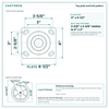 Top plate bolt pattern drawing, 4 x 4-1/2 in plate, slotted bolt holes