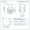 4 x 2 in black nylon rigid caster reference drawing, side, front and top plate views with dimensions