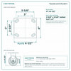 Top plate bolt pattern drawing, ["4\" x 4-1/2\""] plate, slotted bolt holes