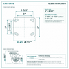 Top plate bolt pattern drawing, ["4\" x 4-1/2\""] plate, slotted bolt holes
