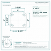 Top plate bolt pattern drawing, ["4\" x 4-1/2\""] plate, slotted bolt holes