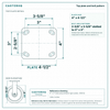 Top plate bolt pattern drawing, ["4\" x 4-1/2\""] plate, slotted bolt holes