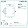 Top plate bolt pattern drawing, ["4\" x 4-1/2\""] plate, slotted bolt holes