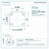 Top plate bolt pattern drawing, ["4\" x 4-1/2\""] plate, slotted bolt holes