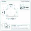 Top plate bolt pattern drawing, ["4\" x 4-1/2\""] plate, slotted bolt holes