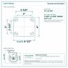 Top plate bolt pattern drawing, ["4\" x 4-1/2\""] plate, slotted bolt holes