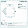 Top plate bolt pattern drawing, ["4\" x 4-1/2\""] plate, slotted bolt holes