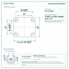 Top plate bolt pattern drawing, ["4\" x 4-1/2\""] plate, slotted bolt holes