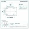 Top plate bolt pattern drawing, ["4\" x 4-1/2\""] plate, slotted bolt holes