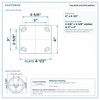 Top plate bolt pattern drawing, ["4\" x 4-1/2\""] plate, slotted bolt holes