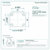 Top plate bolt pattern drawing, ["4\" x 4-1/2\""] plate, slotted bolt holes