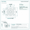 Top plate bolt pattern drawing, ["4\" x 4-1/2\""] plate, slotted bolt holes