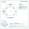 Top plate bolt pattern drawing, ["4\" x 4-1/2\""] plate, slotted bolt holes