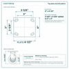 Top plate bolt pattern drawing, ["4\" x 4-1/2\""] plate, slotted bolt holes