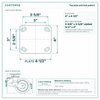 Top plate bolt pattern drawing, ["4\" x 4-1/2\""] plate, slotted bolt holes