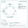 Top plate bolt pattern drawing, ["4\" x 4-1/2\""] plate, slotted bolt holes