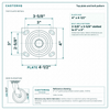 Top plate bolt pattern drawing, ["4\" x 4-1/2\""] plate, slotted bolt holes