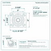 Top plate bolt pattern drawing, ["4\" x 4-1/2\""] plate, slotted bolt holes