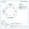 Top plate bolt pattern drawing, ["4\" x 4-1/2\""] plate, slotted bolt holes