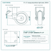 6 x 2 in orange polyurethane rigid caster reference drawing, side, front and top plate views with dimensions