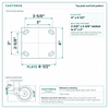 Top plate bolt pattern drawing, ["4\" x 4-1/2\""] plate, slotted bolt holes