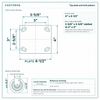 Top plate bolt pattern drawing, ["4\" x 4-1/2\""] plate, slotted bolt holes