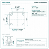 Top plate bolt pattern drawing, ["4\" x 4-1/2\""] plate, slotted bolt holes