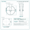 8 x 2 in black nylon rigid caster reference drawing, side, front and top plate views with dimensions