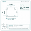 Top plate bolt pattern drawing, ["4\" x 4-1/2\""] plate, slotted bolt holes