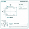 Top plate bolt pattern drawing, ["4\" x 4-1/2\""] plate, slotted bolt holes
