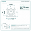 Top plate bolt pattern drawing, ["4\" x 4-1/2\""] plate, slotted bolt holes