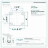 Top plate bolt pattern drawing, ["4\" x 4-1/2\""] plate, slotted bolt holes