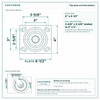 Top plate bolt pattern drawing, ["4\" x 4-1/2\""] plate, slotted bolt holes