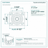 Top plate bolt pattern drawing, ["4\" x 4-1/2\""] plate, slotted bolt holes