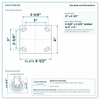 Top plate bolt pattern drawing, ["4\" x 4-1/2\""] plate, slotted bolt holes