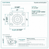 Top plate bolt pattern drawing, ["4\" x 4-1/2\""] plate, slotted bolt holes