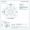 Top plate bolt pattern drawing, ["4\" x 4-1/2\""] plate, slotted bolt holes