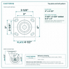 Top plate bolt pattern drawing, ["4\" x 4-1/2\""] plate, slotted bolt holes