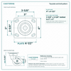 Top plate bolt pattern drawing, ["4\" x 4-1/2\""] plate, slotted bolt holes